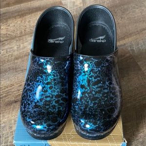 Dansko Clogs Black and Teal Size 38